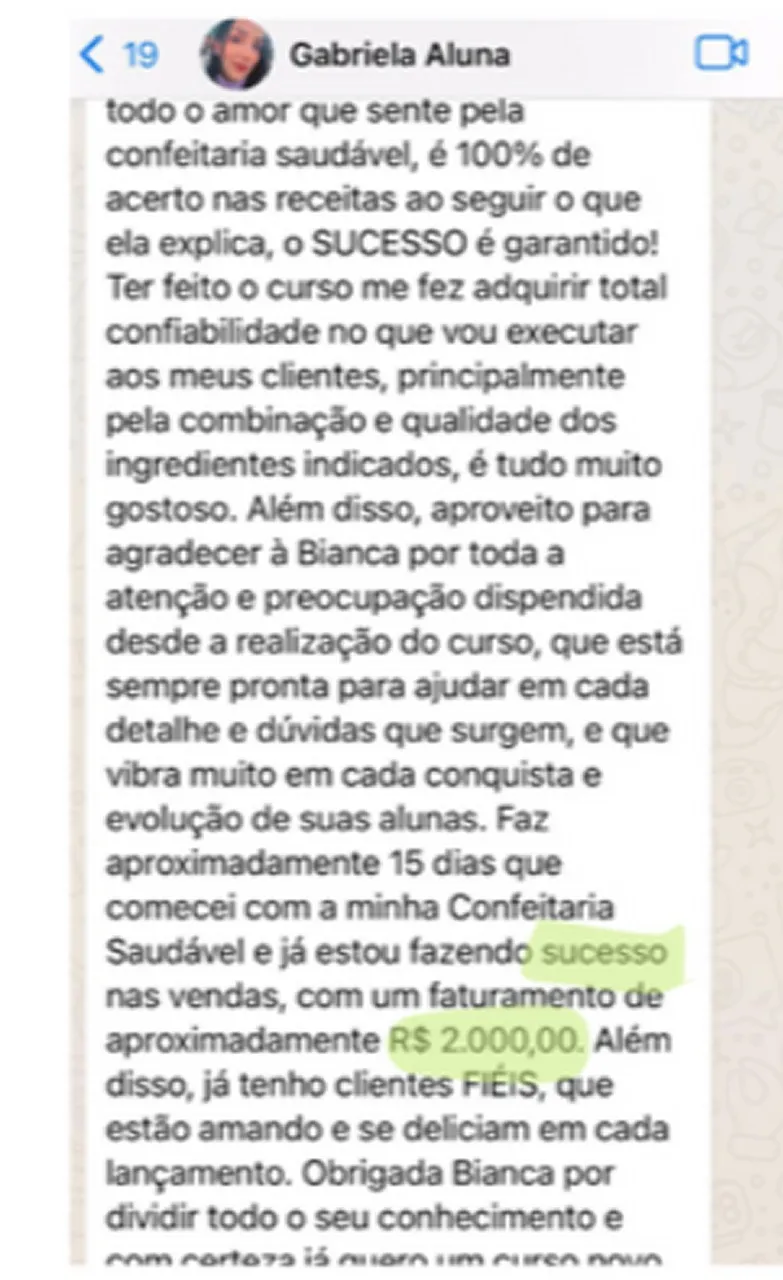 Depoimento de aluna 3